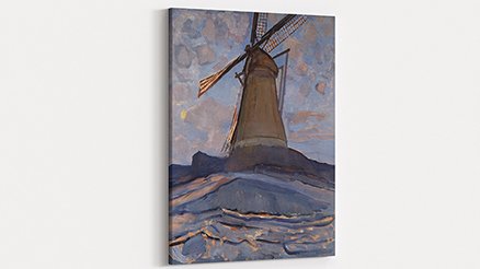 Piet Mondrian Windmill, Firildak Yel Değirmeni Kanvas Tablo